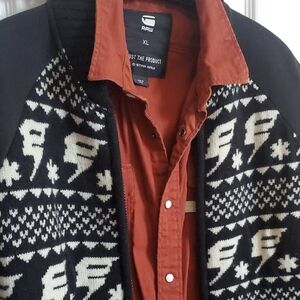 Bnwt G-Star RAW Patterned Zip Up Sweater Jacket And Shirt